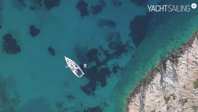 Yachtsailing monohull at the Saronic Gulf