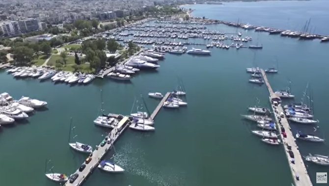 Alimos Sailing Marina drone flight view