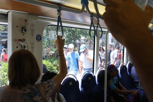 Athens Tram train inside