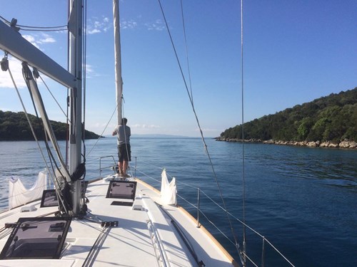 onboard sailing sivota greece